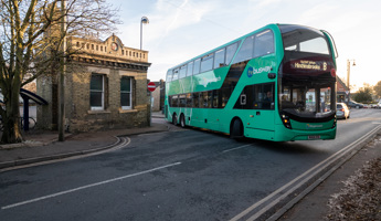 Bus leaving station